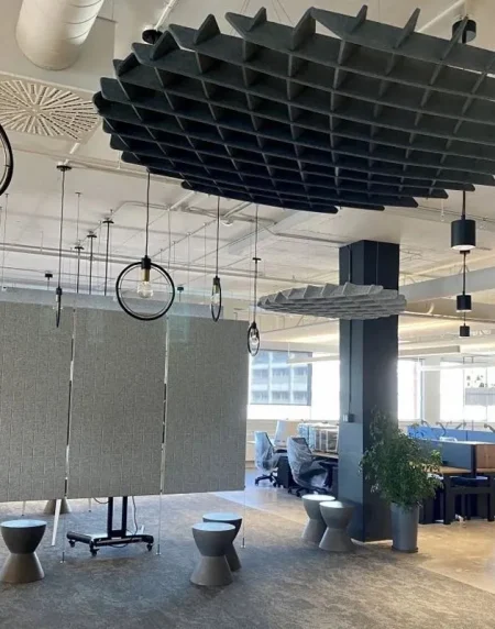 3D POLYESTER FIBER ACOUSTIC PANEL CEILING SYSTEM